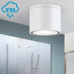 LED-kattokohdevalo Sputnik IP65 Ø14,5 cm valkoinen