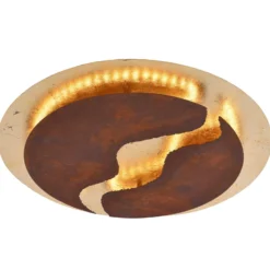 LED-kattolamppu Nevis, Ø 50 cm, ruskea, kulta