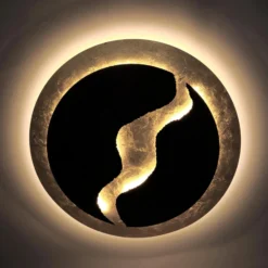 LED-kattolamppu Nevis, Ø 50 cm, ruskea, kulta