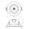 LED kattoon upotettava kattovalaisin SMD-68-230V, 3000K, Ø8,5cm, musta