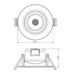 LED kattoon upotettava kattovalaisin SMD-68-230V, 3000K, Ø8,5cm, musta