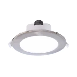 LED-kattoon upotettava valaisin Acrux, Ø 17 cm, hopeanvärinen matta, CCT