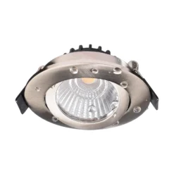 LED kattoon upotettava valaisin Dione, IP44, 2700 K, nikkeli, himmeä