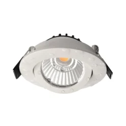 LED-kattoon upotettava valaisin Dione, IP44, valkoinen, himmeä lämpimäksi