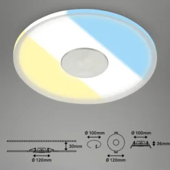 LED-kattoon upotettava valaisin 748 IP44 CCT Kytkin Ø 12cm