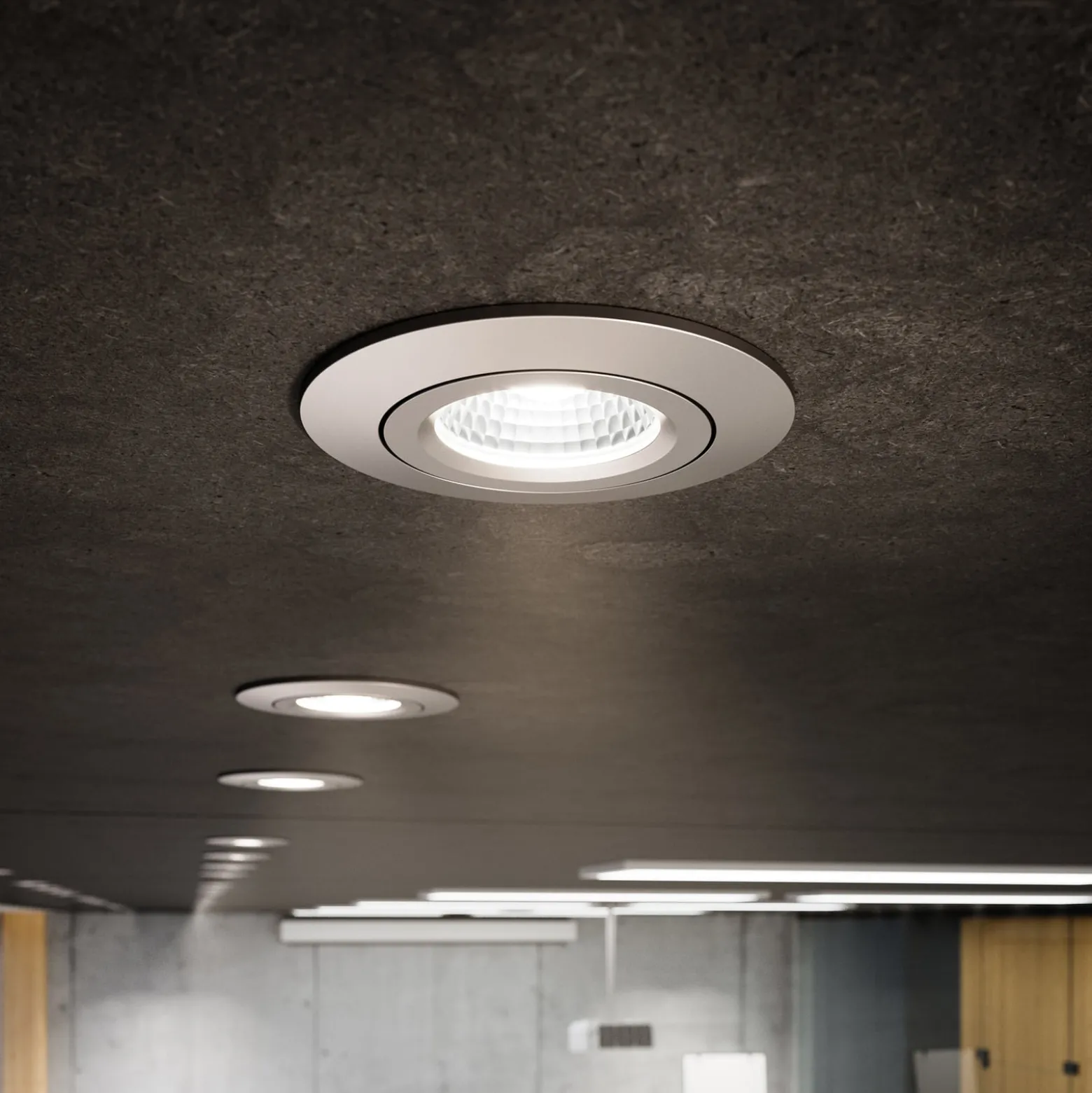 LED-kattoon upotettava valonheitin Diled, Ø 8,5 cm, 10 W, 3000 K, terästä