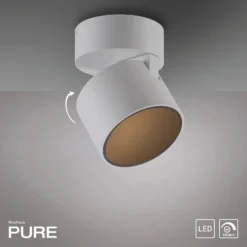 LED-kattospotti PURE Cup, valkoinen, halkaisija 9,5 cm, metallia