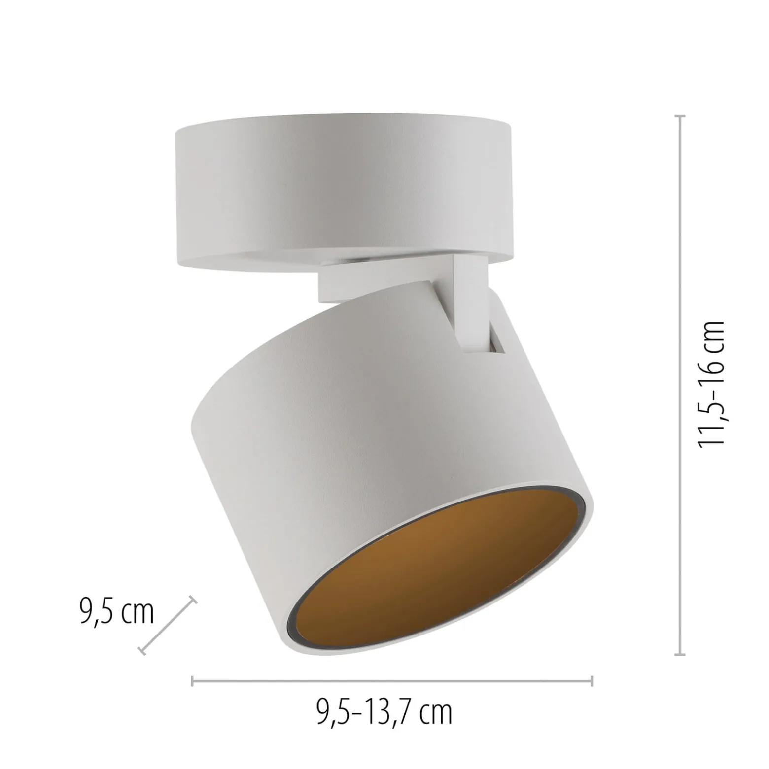 LED-kattospotti PURE Cup, valkoinen, halkaisija 9,5 cm, metallia