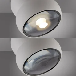 LED-kattospotti PURE Move, valkoinen, halkaisija 12 cm, metalli/lasi