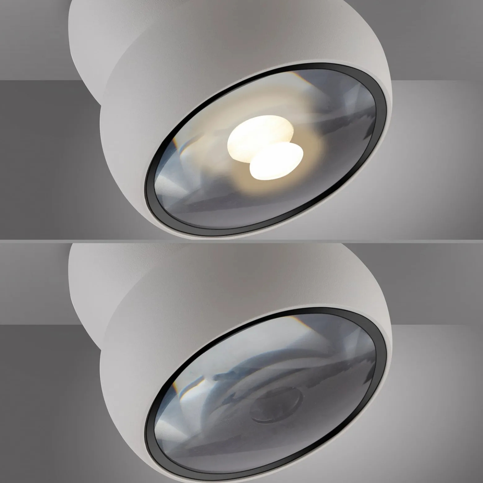 LED-kattospotti PURE Move, valkoinen, halkaisija 12 cm, metalli/lasi