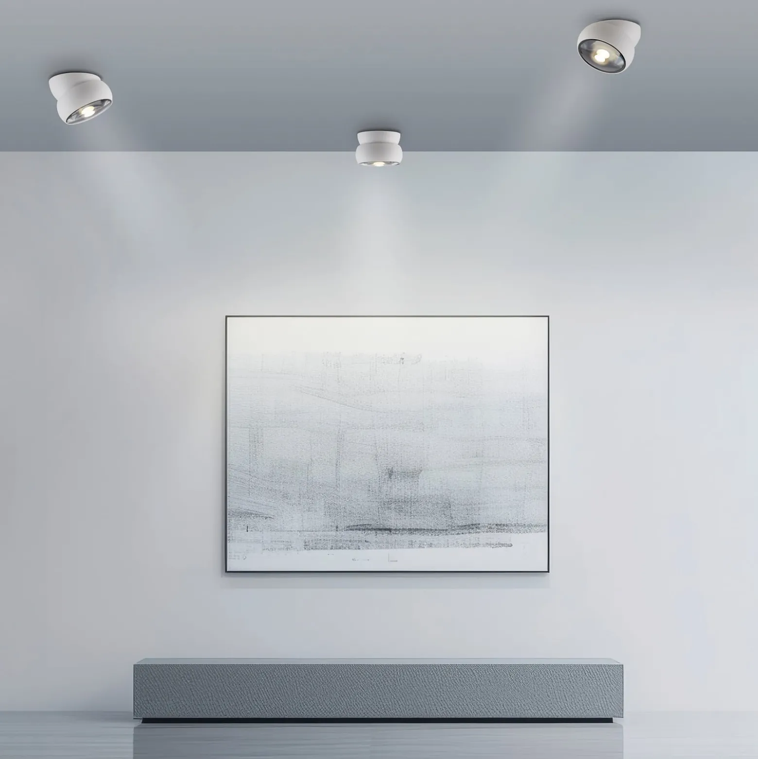 LED-kattospotti PURE Move, valkoinen, halkaisija 12 cm, metalli/lasi