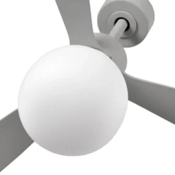 LED-kattotuuletin Amelia Ball L, harmaa, DC, hiljainen, 132 cm