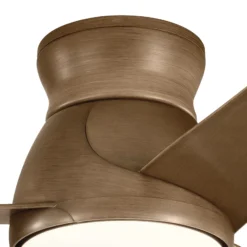 LED-kattotuuletin Eris, IP44, pähkinä