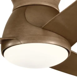 LED-kattotuuletin Eris, IP44, pähkinä