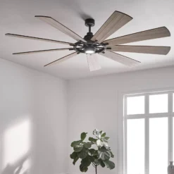 LED kattotuuletin Gentry 85 tumma pähkinä/valkoinen