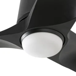 LED-kattotuuletin Hey, musta, DC, hiljainen, Ø 90 cm, CCT