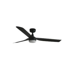 LED-kattotuuletin Punt M, musta, DC, hiljainen, 130 cm, CCT
