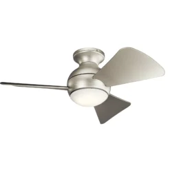 LED-kattotuuletin Sola, IP23 nikkel