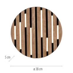 LED-kattovalaisin Akustik, halkaisija 38 cm, luonnonpuuta, metallia