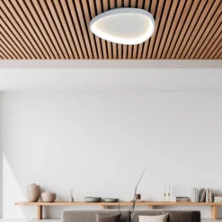 LED-kattovalaisin Argesa Ø 60,5 cm, valkoinen, CCT, kaukosäädin