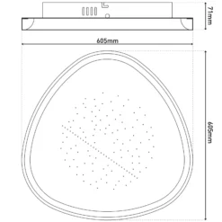 LED-kattovalaisin Argesa Ø 60,5 cm, valkoinen, CCT, kaukosäädin
