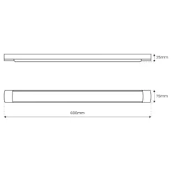 LED-kattovalaisin Batten, pituus 60 cm, alumiini, musta, 4000 K