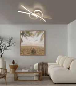 LED-kattovalaisin Biba, hiekanvärinen, pituus 100 cm, metalli, CCT