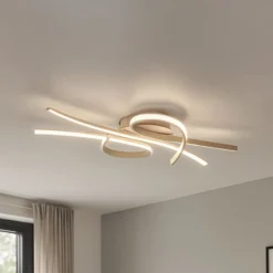 LED-kattovalaisin Biba, hiekanvärinen, pituus 100 cm, metalli, CCT