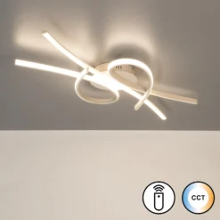 LED-kattovalaisin Biba, hiekanvärinen, pituus 100 cm, metalli, CCT