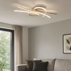 LED-kattovalaisin Biba, hiekanvärinen, pituus 100 cm, metalli, CCT
