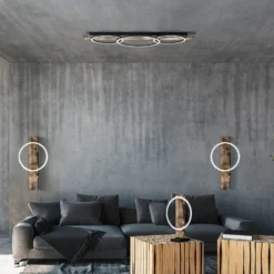 LED-kattovalaisin Boyal, musta, pituus 101 cm, puu, 3-valo.
