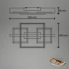 LED-kattovalaisin Cadre, 3000K, 55cm, musta, puu