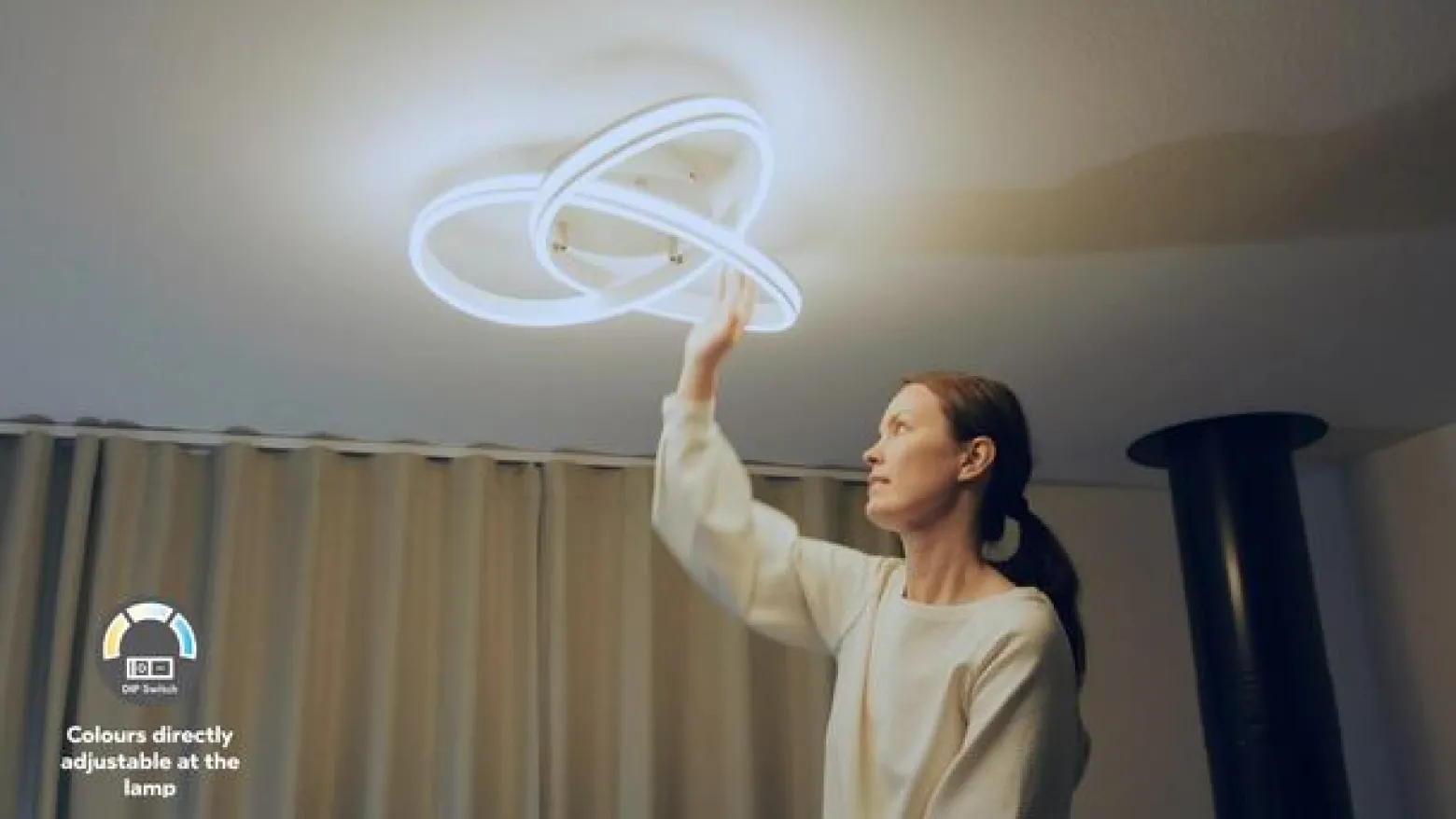 LED-kattovalaisin Cardona, Ø 62 cm, mattavalkoinen, metalli, CCT-lamppu