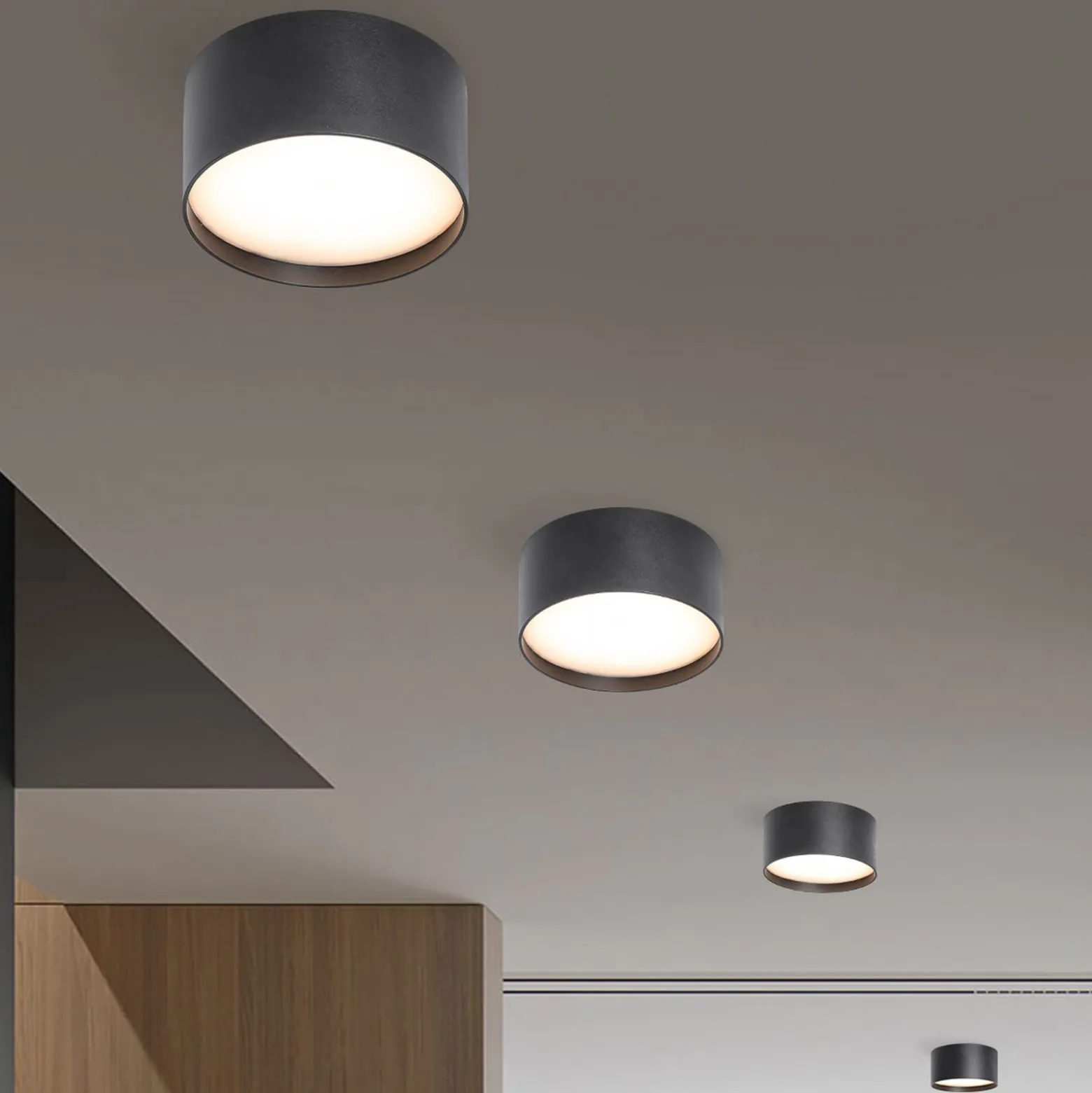 LED-kattovalaisin CMD 9094, Ø 15 cm, antrasiitti, IP44, metallia