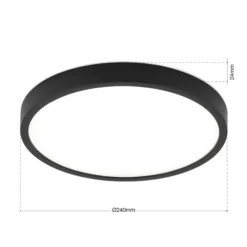 LED-kattovalaisin Disc, musta Ø 24 cm, CCT metalli/muovi