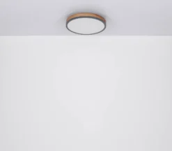 LED-kattovalaisin Doro, Ø 45 cm, tumma grafiitti/puu, puu, 830