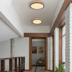 LED kattovalaisin Doro Ø 30 cm tumma puu, grafiitti