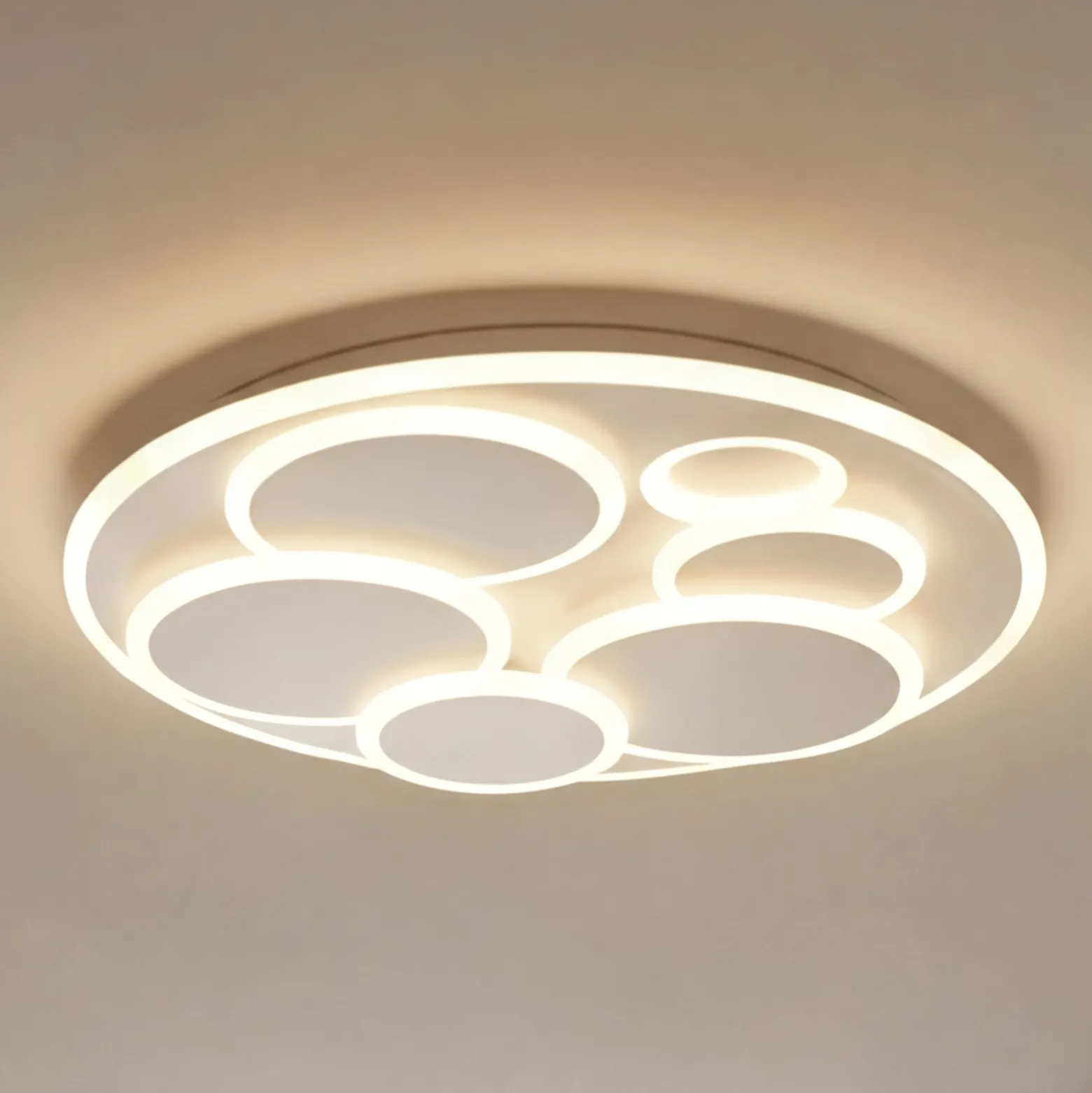 LED-kattovalaisin Dots, valkoinen, Ø 50 cm, metalli/akryyli, CCT