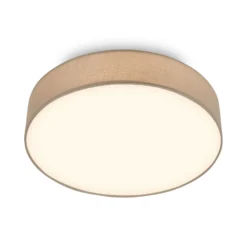 LED-kattovalaisin Duck, taupe, halkaisija 38 cm, tekstiili, 3000 K