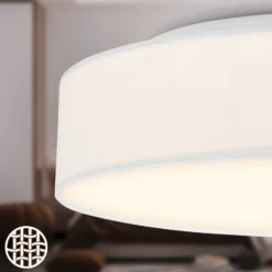 LED-kattovalaisin Duck, valkoinen, halkaisija 38 cm, tekstiili, 3000 K