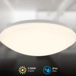 LED-kattovalaisin Elara, valkoinen, Ø 29 cm, IP44, muovi