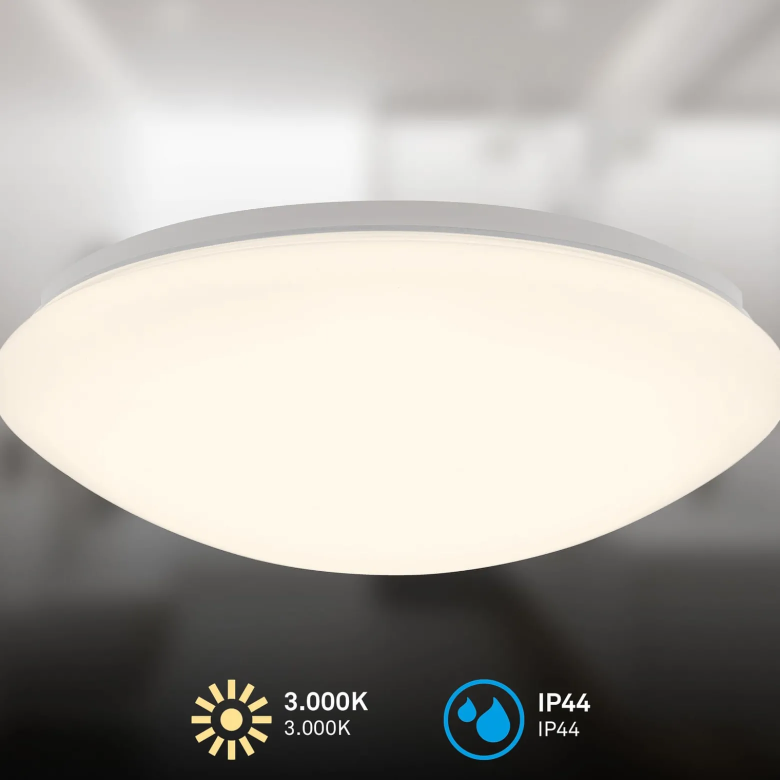 LED-kattovalaisin Elara, valkoinen, Ø 29 cm, IP44, muovi