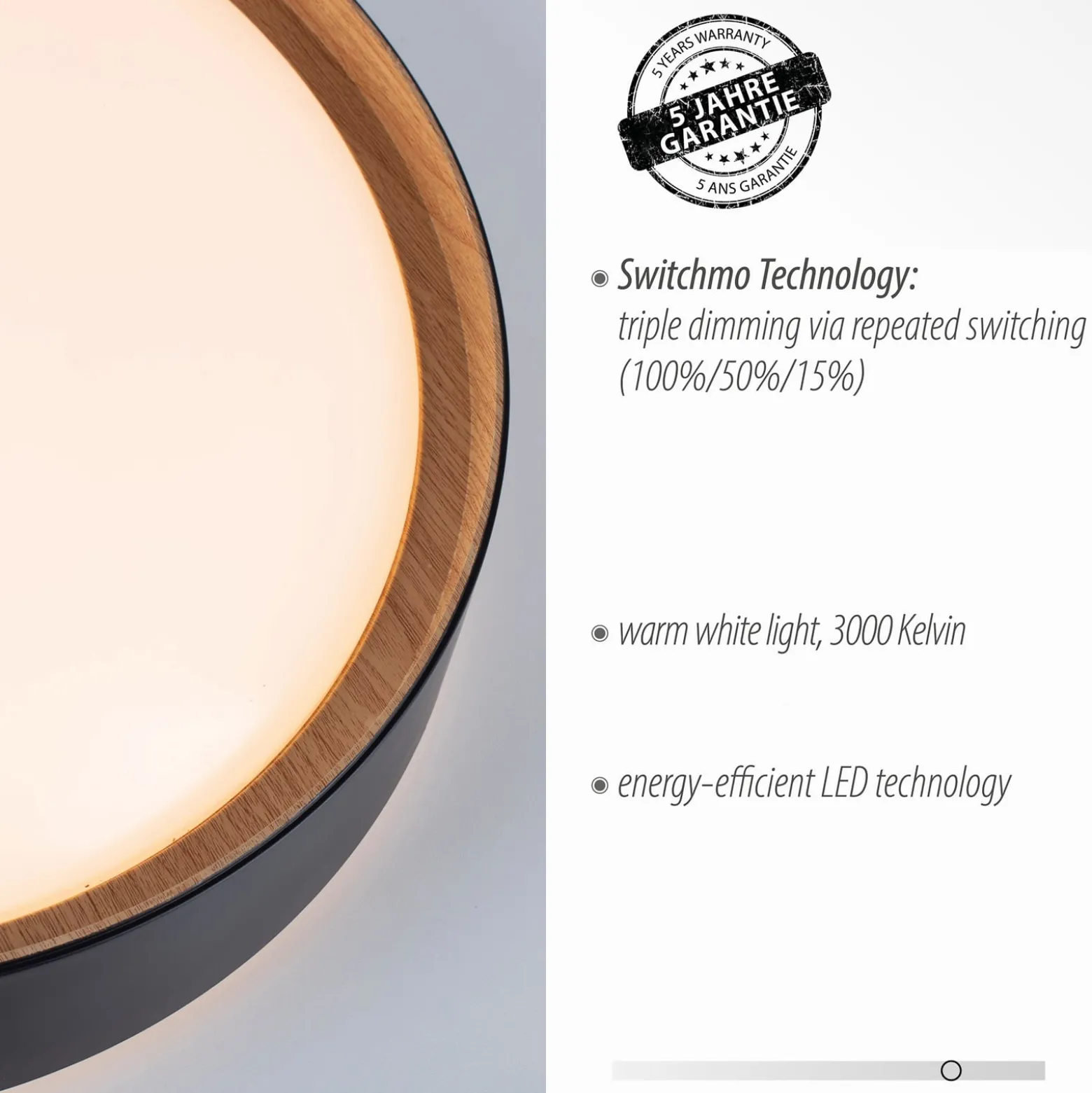 LED-kattovalaisin Emilia 3-portainen himmennettävä musta