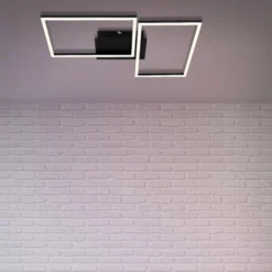 LED-kattovalaisin Frame CCT, musta, 50x39 cm