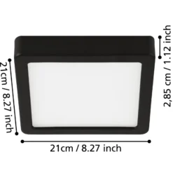 LED kattovalaisin Fueva 5 IP44 3000K kromi 21x21cm 21x21cm