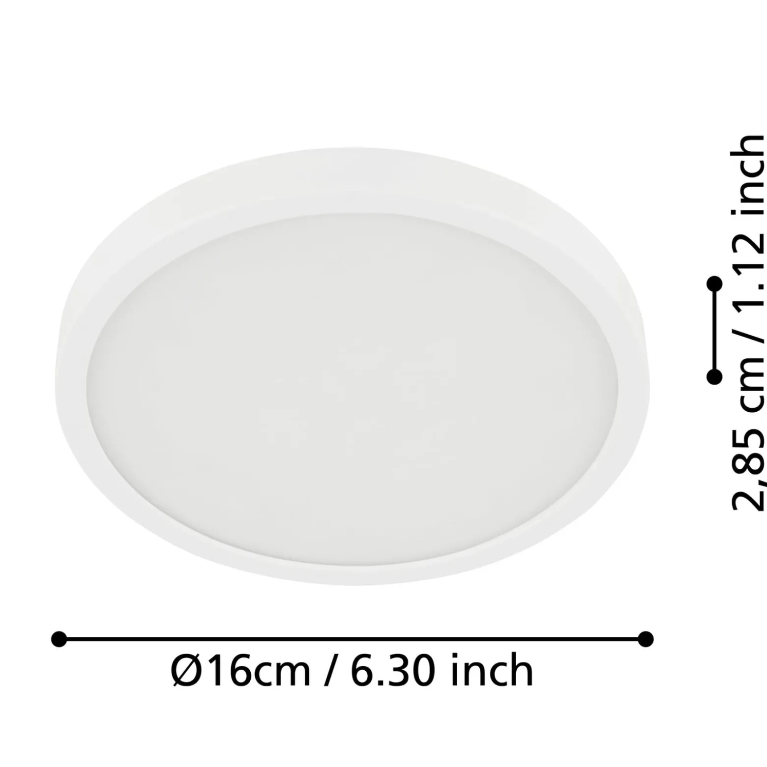 LED kattovalaisin Fueva 5 IP44 3000K valkoinen Ø16cm
