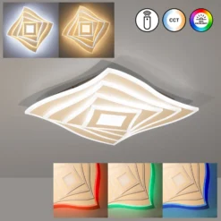 LED-kattovalaisin HERO, hiekka, 40x40 cm, kaukosäädin, CCT-himmennettävä