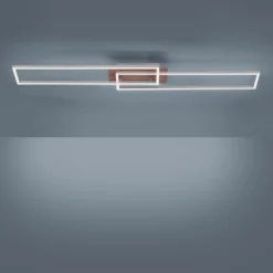 LED-kattovalaisin Iven, himmennettävä, teräs/puu, 110x25cm