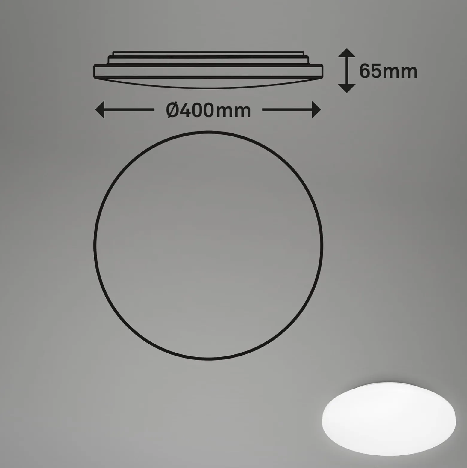 LED-kattovalaisin Kotelo kylpyhuoneeseen IP44 3,000K Ø 40cm