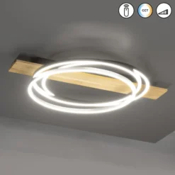 LED-kattovalaisin Marit, pituus 76 cm, hiekkamusta, metalli/puu